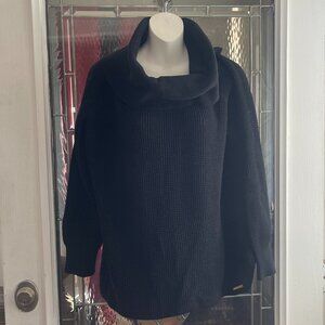 MICHAEL Michael Kors Black Long Sleeve Cowl Neck Sweater Logo Size XL